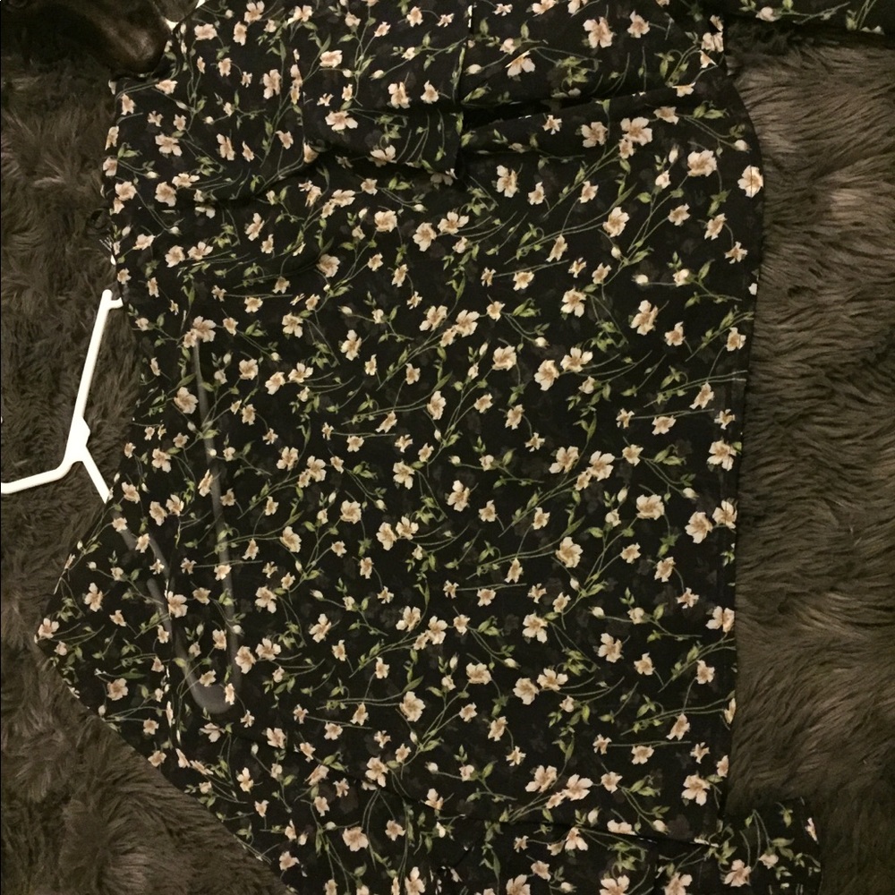 Floral bell sleeve top